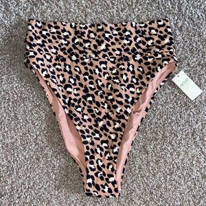 Aerie high-rise cheetah print swim bottoms